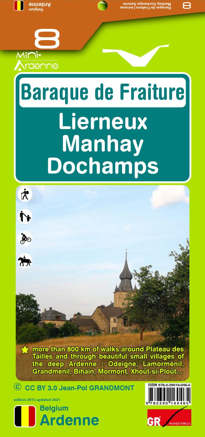 Carte de randonnée n° 8 - Baraque de Fraiture : Lierneux Manhay, Dochamps | Mini Planet carte pliée Mini Planet 