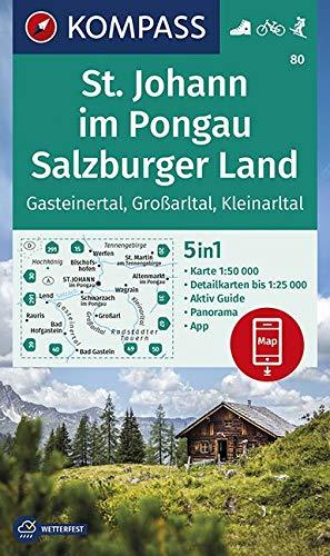 Carte de randonnée n° 80 - St-Johann, Salzburger Land (Autriche) | Kompass carte pliée Kompass 