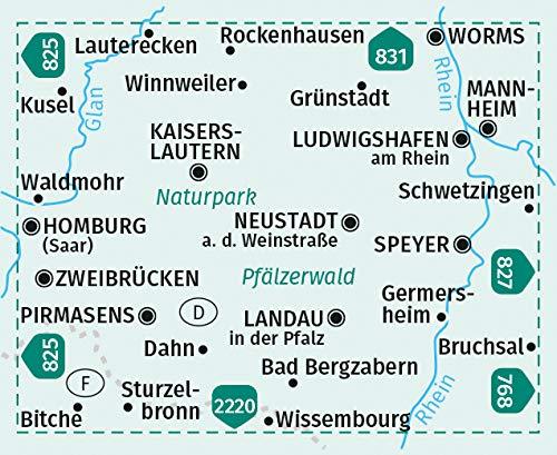 Carte de randonnée n° 826 - Pfalz, NP Pfälzerwald + Guide (Allemagne) | Kompass carte pliée Kompass 