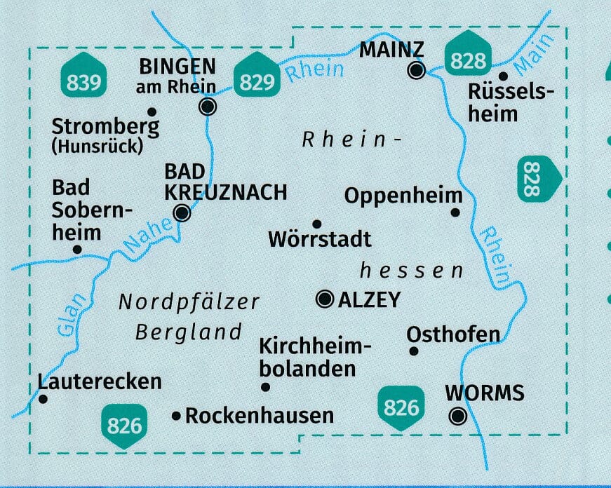 Carte de randonnée n° 831 - Rheinhessen, Nahe, Nordpfälzer Bergland +Aktiv Guide (Allemagne) | Kompass carte pliée Kompass 