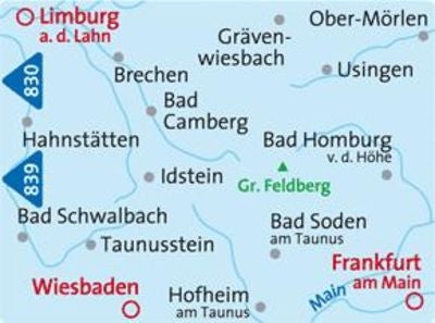Carte de randonnée n° 840 - Taunus Östlicher (Allemagne) | Kompass carte pliée Kompass 