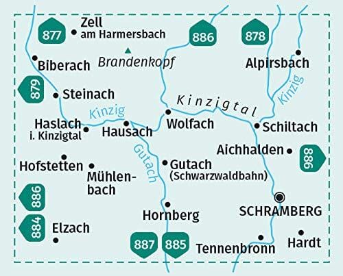 Carte de randonnée n° 880 - Kinzigtal Schramberg + Aktiv Guide (Allemagne) | Kompass carte pliée Kompass 