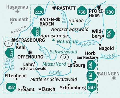 Carte de randonnée n° 886 - Forêt Noire Nord (Allemagne) | Kompass carte pliée Kompass 
