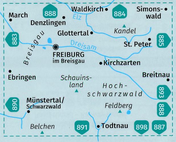 Carte de randonnée n° 889 - Freiburg & environs + Aktiv Guide (Allemagne) | Kompass carte pliée Kompass 