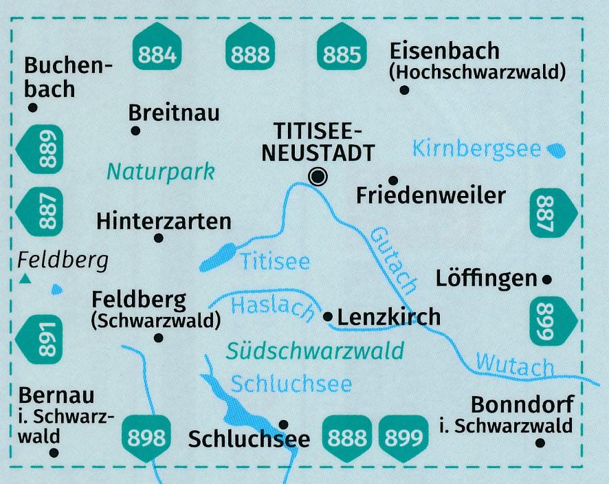 Carte de randonnée n° 893 - Titisee, Neustadt + Guide (Allemagne) | Kompass carte pliée Kompass 