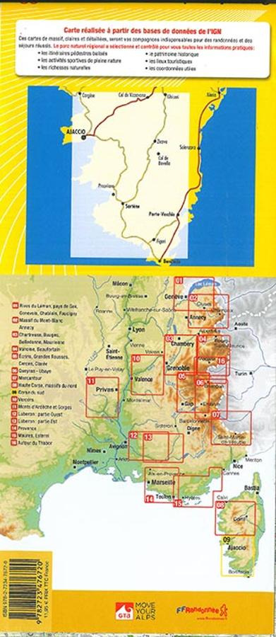 Carte de randonnée n° 9 - Corse du Sud | Didier Richard carte pliée Didier Richard 