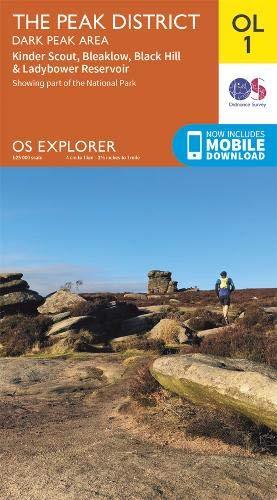 Carte de randonnée n° OL001 - Peak District - Dark Peak area (Grande Bretagne) | Ordnance Survey - Explorer carte pliée Ordnance Survey 