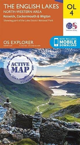 Carte de randonnée n° OL004 - English Lakes - North Western area (Grande Bretagne) | Ordnance Survey - Explorer carte pliée Ordnance Survey plastifiée 