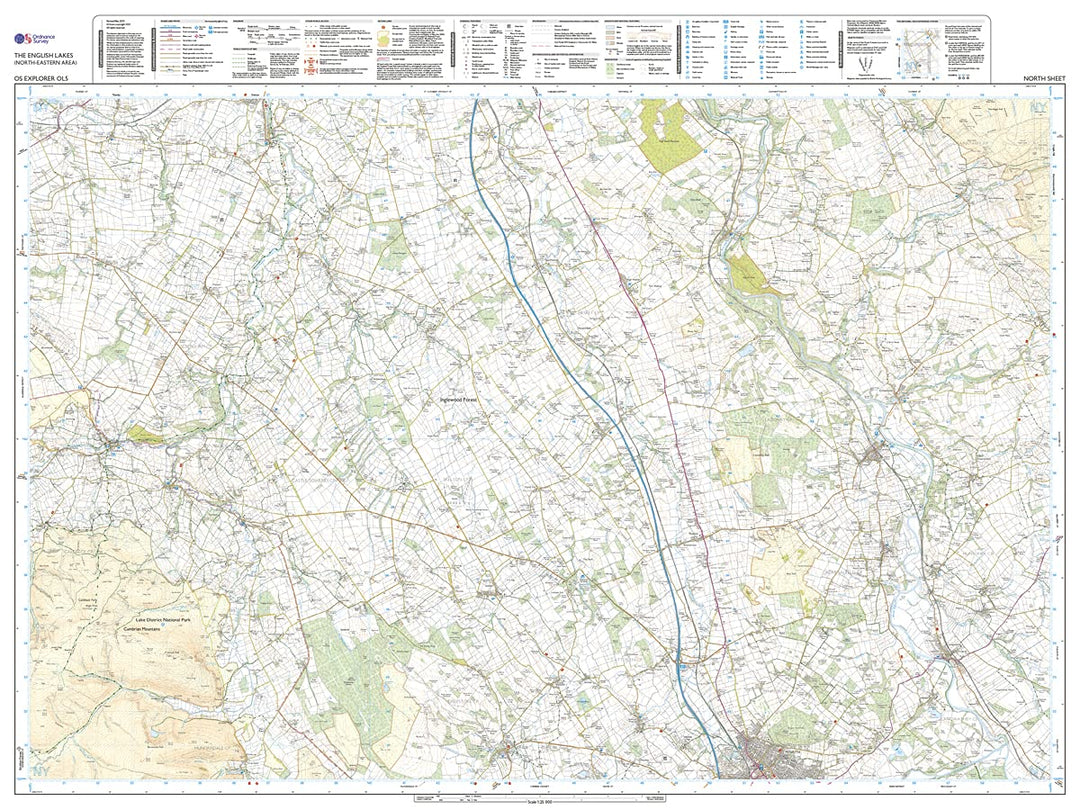 Carte de randonnée n° OL005 - English Lakes - North Eastern area (Grande Bretagne) | Ordnance Survey - Explorer carte pliée Ordnance Survey 