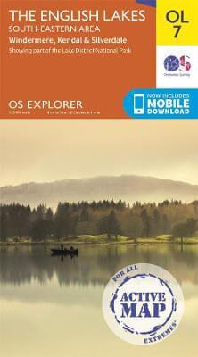 Carte de randonnée n° OL007 - English Lakes - South Eastern area (Grande Bretagne) | Ordnance Survey - Explorer carte pliée Ordnance Survey plastifiée 