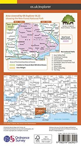 Carte de randonnée n° OL022 - New Forest (Grande Bretagne) | Ordnance Survey - Explorer carte pliée Ordnance Survey 