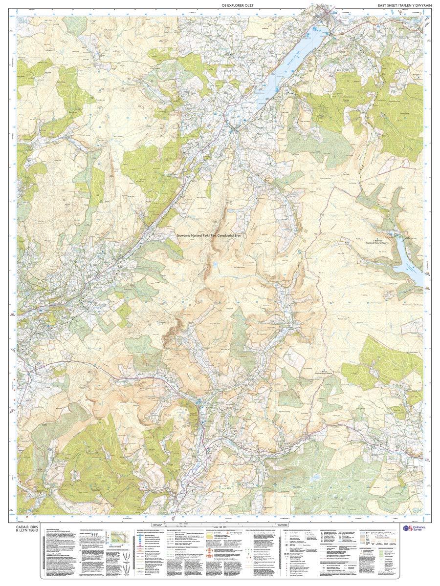 Carte de randonnée n° OL023 - Cadair Idris, Llyn Tegid (Grande Bretagne) | Ordnance Survey - Explorer carte pliée Ordnance Survey 