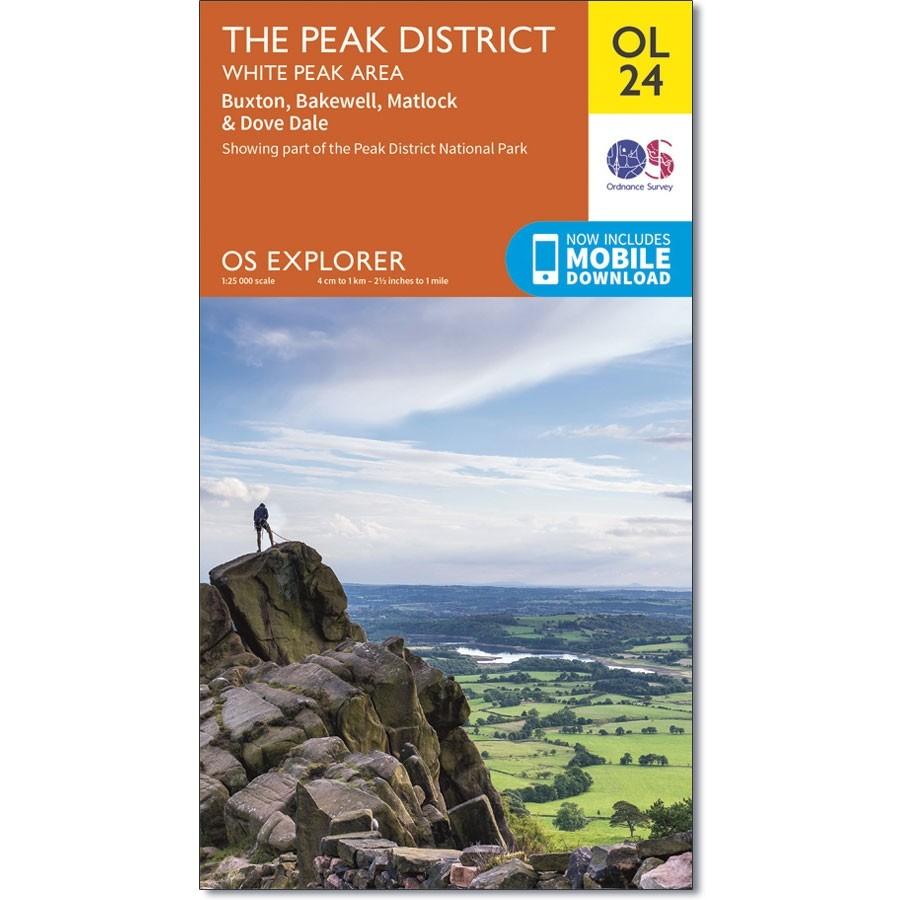 Carte de randonnée n° OL024 - Peak District - White Peak area (Grande Bretagne) | Ordnance Survey - Explorer carte pliée Ordnance Survey 