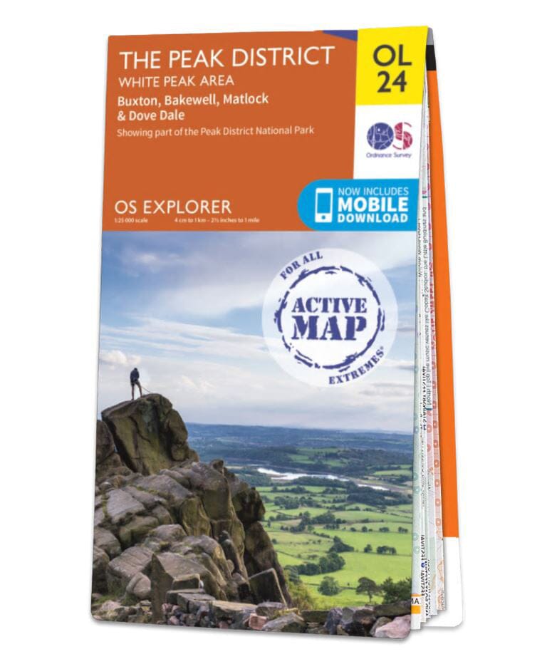Carte de randonnée n° OL024 - Peak District - White Peak area (Grande Bretagne) | Ordnance Survey - Explorer carte pliée Ordnance Survey plastifiée 