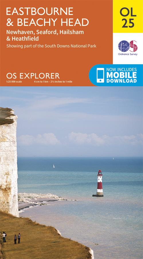 Carte de randonnée n° OL025 - Eastbourne, Beachy Head (Grande Bretagne) | Ordnance Survey - Explorer carte pliée Ordnance Survey 