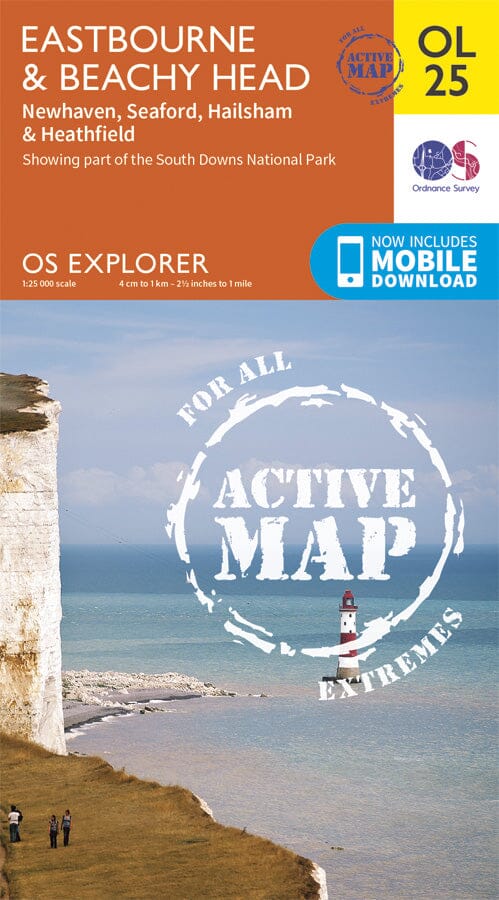 Carte de randonnée n° OL025 - Eastbourne, Beachy Head (Grande Bretagne) | Ordnance Survey - Explorer carte pliée Ordnance Survey plastifiée 