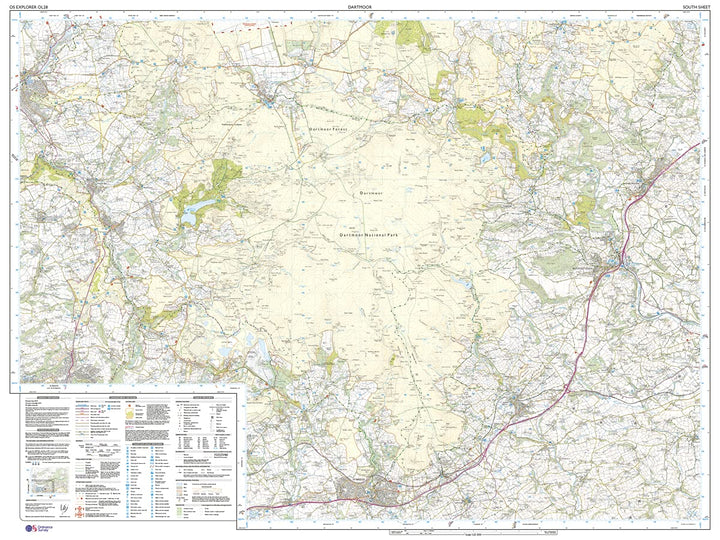 Carte de randonnée n° OL028 - Dartmoor (Grande Bretagne) | Ordnance Survey - Explorer carte pliée Ordnance Survey 