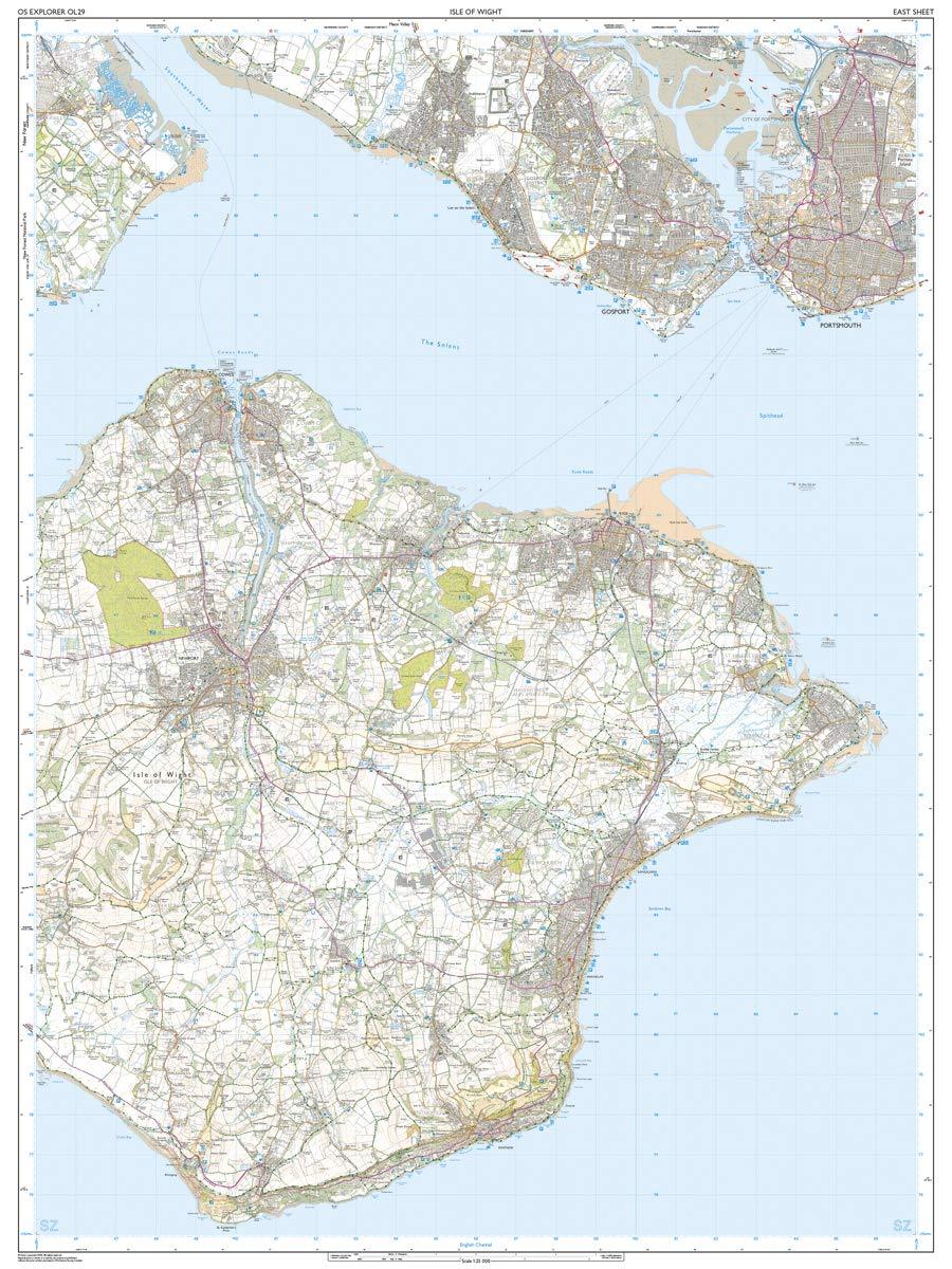 Carte de randonnée n° OL029 - Ile de Wight (Grande Bretagne) | Ordnance Survey - Explorer carte pliée Ordnance Survey 