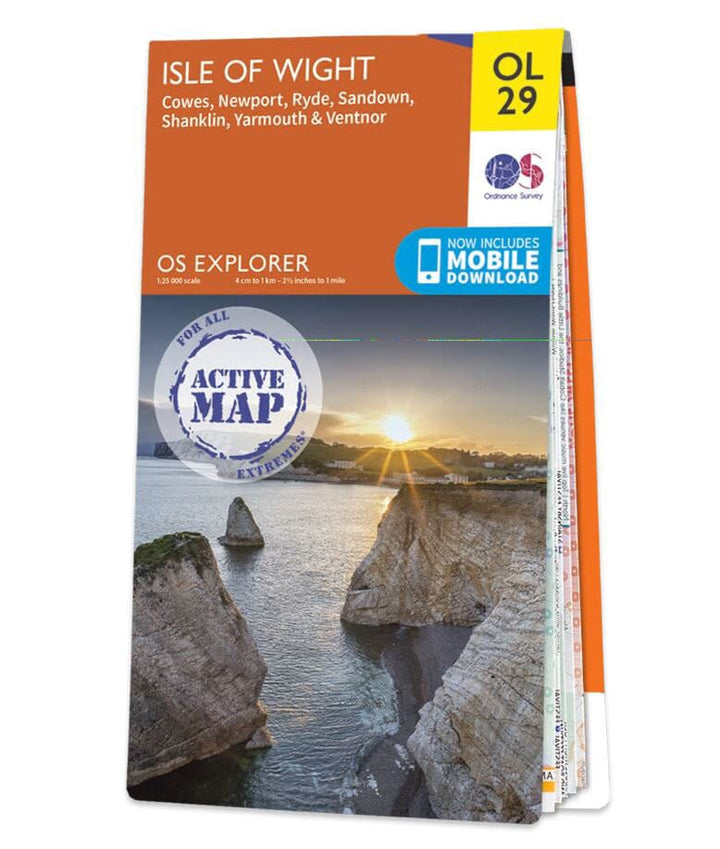 Carte de randonnée n° OL029 - Ile de Wight (Grande Bretagne) | Ordnance Survey - Explorer carte pliée Ordnance Survey plastifiée 