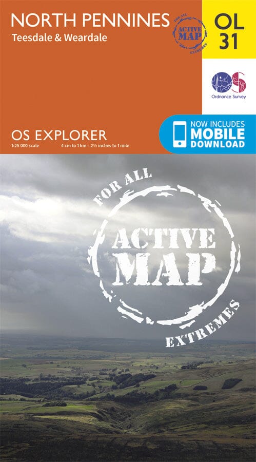 Carte de randonnée n° OL031 - North Pennines, Teesdale, Weardale (Grande Bretagne) | Ordnance Survey - Explorer carte pliée Ordnance Survey plastifiée 