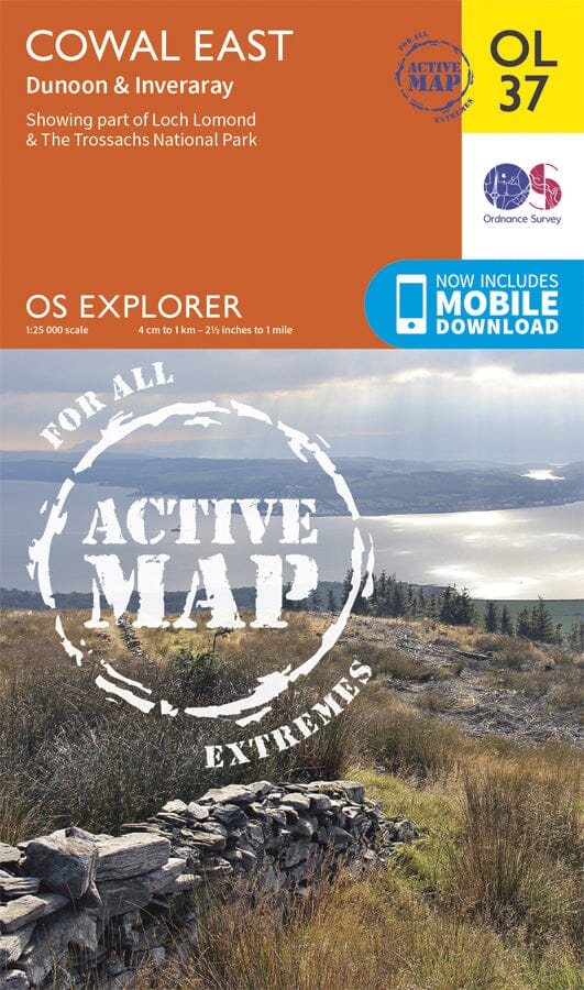 Carte de randonnée n° OL037 - Cowal East, Dunoon, Iverary (Ecosse) | Ordnance Survey - Explorer carte pliée Ordnance Survey plastifiée 