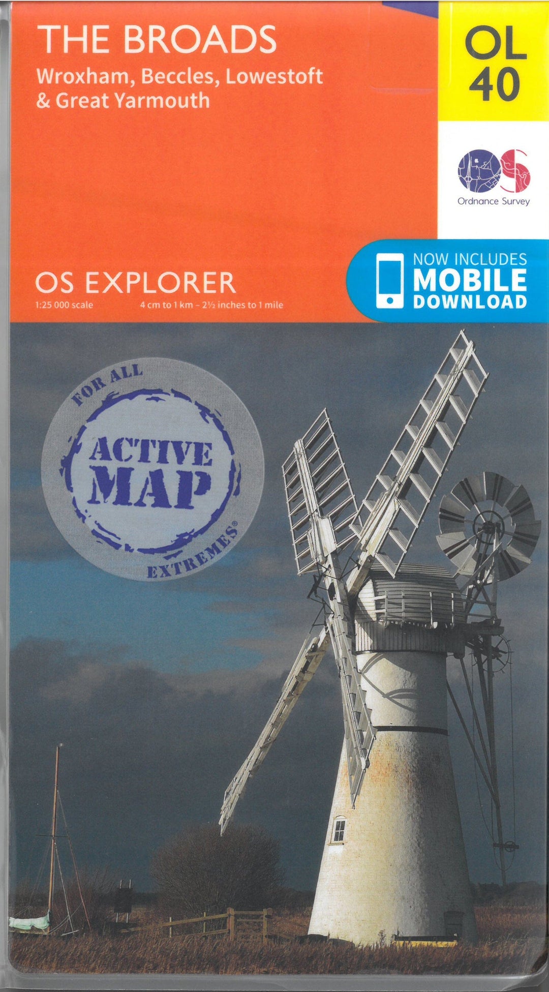 Carte de randonnée n° OL040 - Broads (the) (Grande Bretagne) | Ordnance Survey - Explorer carte pliée Ordnance Survey plastifiée 