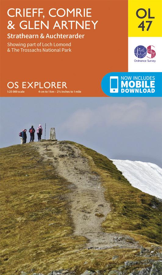 Carte de randonnée n° OL047 - Crieff, Comrie & Glen Artney (Grande Bretagne) | Ordnance Survey - Explorer carte pliée Ordnance Survey 
