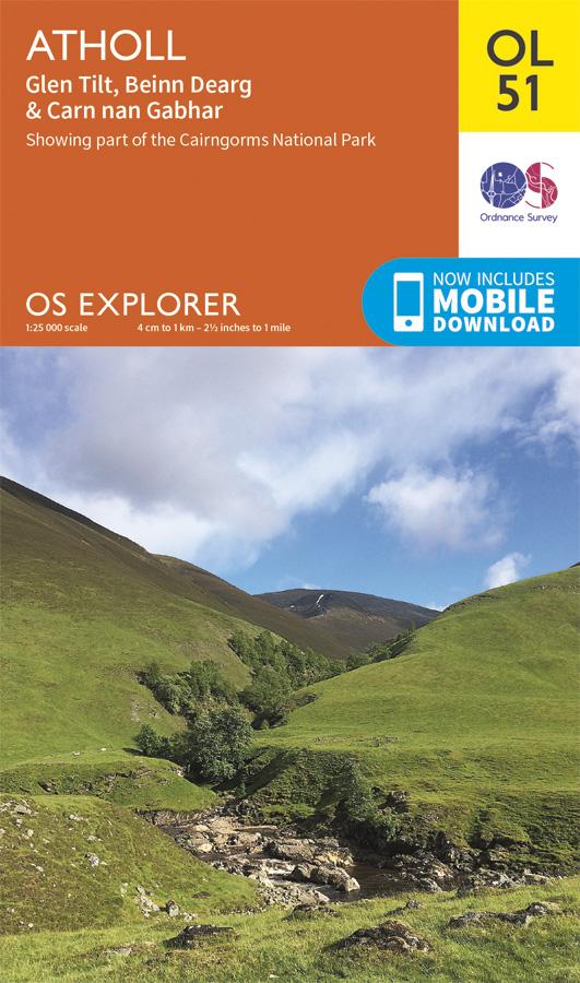 Carte de randonnée n° OL051 - Atholl, Glen Tilt, Beinn Dearg (Grande Bretagne) | Ordnance Survey - Explorer carte pliée Ordnance Survey 