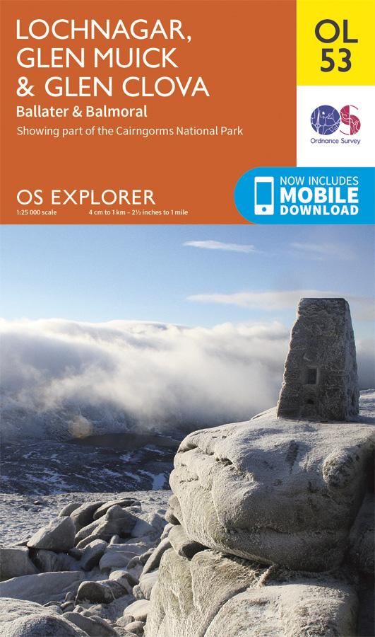 Carte de randonnée n° OL053 - Lochnagar, Glen Muick, Glen Clova (Grande Bretagne) | Ordnance Survey - Explorer carte pliée Ordnance Survey 
