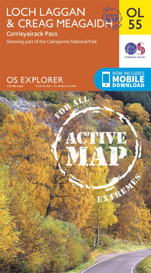 Carte de randonnée n° OL055 - Loch Laggan, Creag Meagaidh, Corrieyairack (Grande Bretagne) (Ecosse) | Ordnance Survey - Explorer carte pliée Ordnance Survey plastifiée 