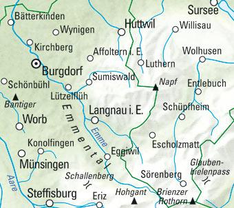 Carte de randonnée n° WK.10 - Emmental (Suisse) | Kümmerly & Frey carte pliée Kümmerly & Frey 