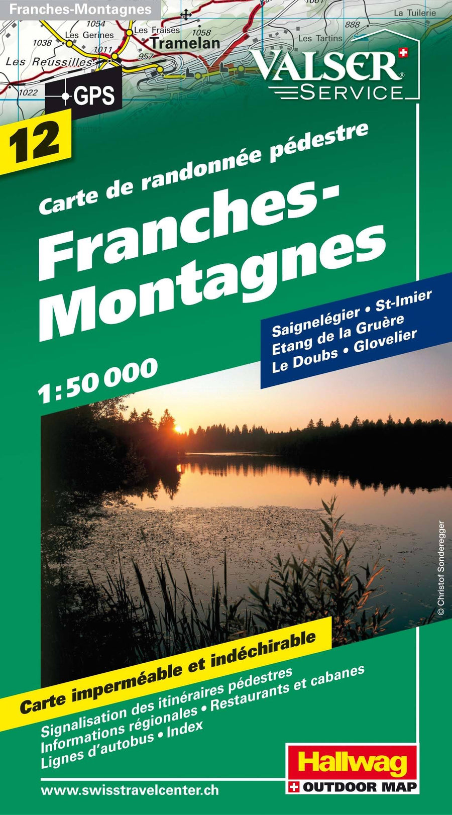 Carte de randonnée n° WK.12 - Franches-Montagnes (Suisse) | Hallwag carte pliée Hallwag 