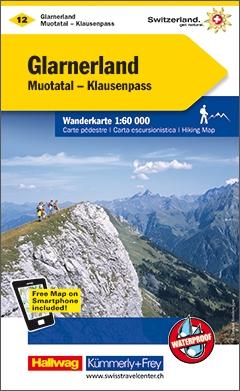 Carte de randonnée n° WK.12 - Glarnerland, Walensee, Pays de Glaris (Suisse) | Kümmerly & Frey carte pliée Kümmerly & Frey 