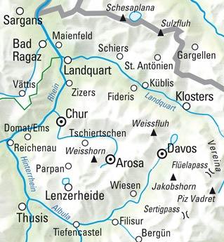 Carte de randonnée n° WK.13 - Davos, Arosa (Suisse) | Kümmerly & Frey carte pliée Kümmerly & Frey 