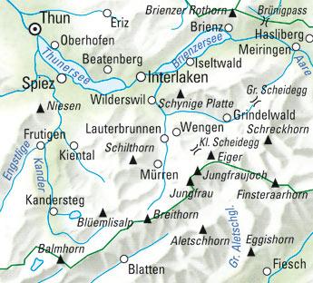 Carte de randonnée n° WK.18 - Jungfrau Région (Suisse) | Kümmerly & Frey carte pliée Kümmerly & Frey 