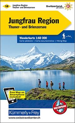 Carte de randonnée n° WK.18 - Jungfrau Région (Suisse) | Kümmerly & Frey carte pliée Kümmerly & Frey 