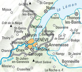 Carte de randonnée n° WK.21 - Genève (Suisse) | Kümmerly & Frey carte pliée Kümmerly & Frey 