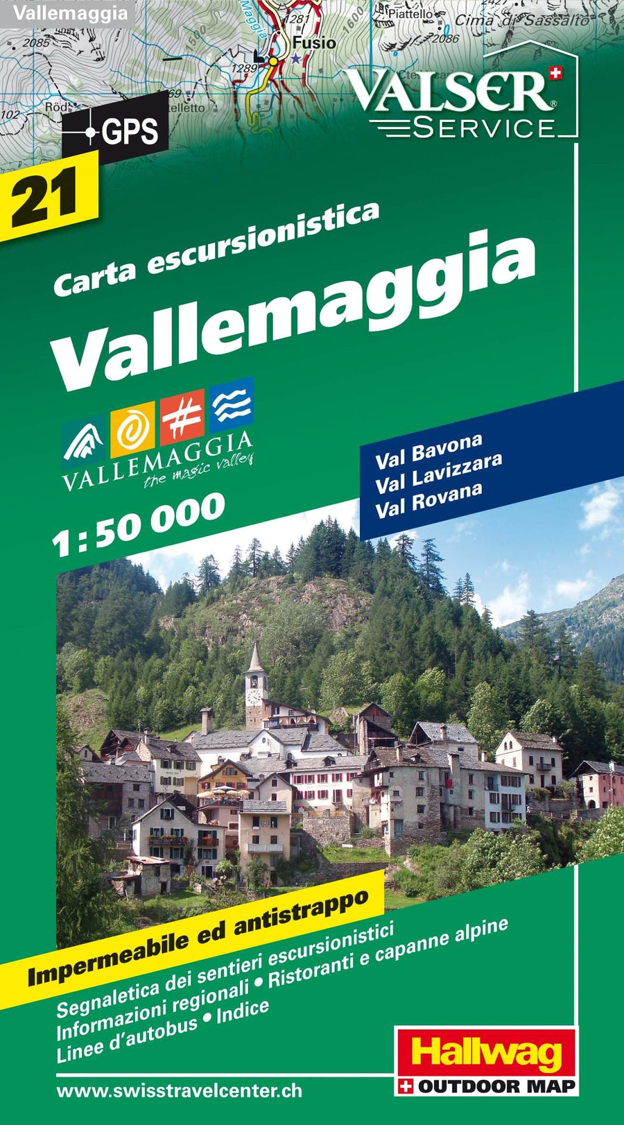 Carte de randonnée n° WK.21 - Vallemaggia (Suisse) | Hallwag carte pliée Hallwag 