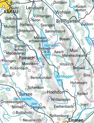 Carte de randonnée n° WK.22 - Lacs d'Hallwil & de Sempach (Suisse) | Hallwag carte pliée Hallwag 