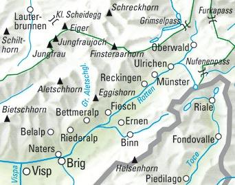 Carte de randonnée n° WK.25 - Aletsch, Lötschental-Goms (Suisse) | Kümmerly & Frey carte pliée Kümmerly & Frey 