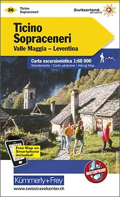 Carte de randonnée n° WK.26 - Tessin Nord, Ticino Sopraceneri (Suisse) | Kümmerly & Frey carte pliée Kümmerly & Frey 