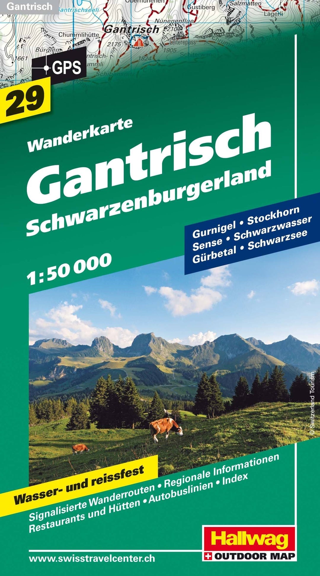 Carte de randonnée n° WK.29 - Gantrisch, Pays de Schwarzenburg (Suisse) | Hallwag carte pliée Hallwag 