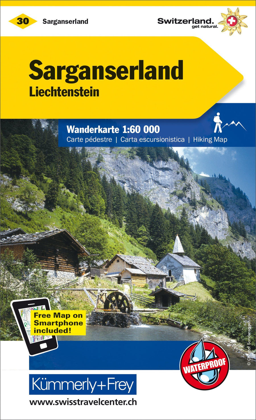 Carte de randonnée n° WK.30 - Sarganserland, Liechtenstein (Suisse) | Kümmerly & Frey carte pliée Kümmerly & Frey 