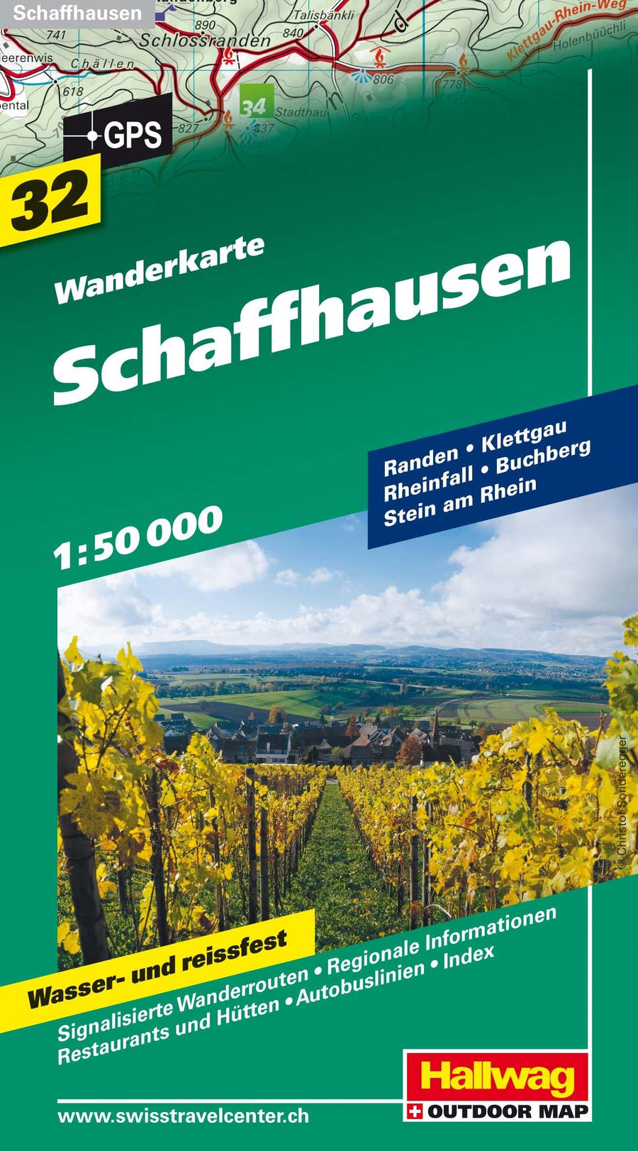 Carte de randonnée n° WK.32 - Schaffhouse (Suisse) | Hallwag carte pliée Hallwag 