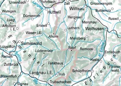 Carte de randonnée n° WK.33 - Napf (Suisse) | Hallwag carte pliée Hallwag 