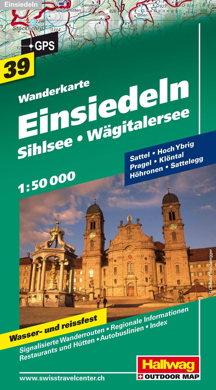 Carte de randonnée n° WK.39 - Einsiedeln, Lac de Sihl, Wägitalersee (Suisse) | Hallwag carte pliée Hallwag 