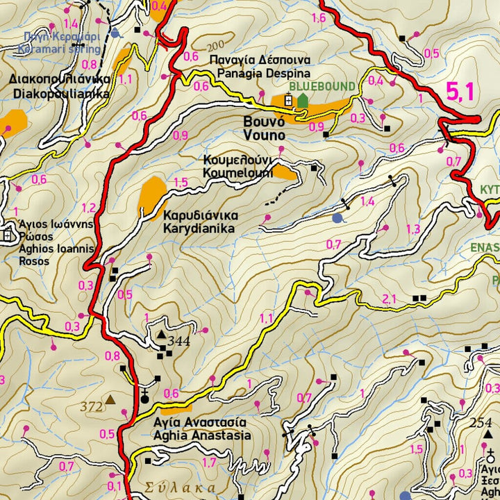 Carte de randonnée n°346A - Ile de Cithère / Kythera (Grèce) | Terrain Cartography carte pliée Terrain Cartography 