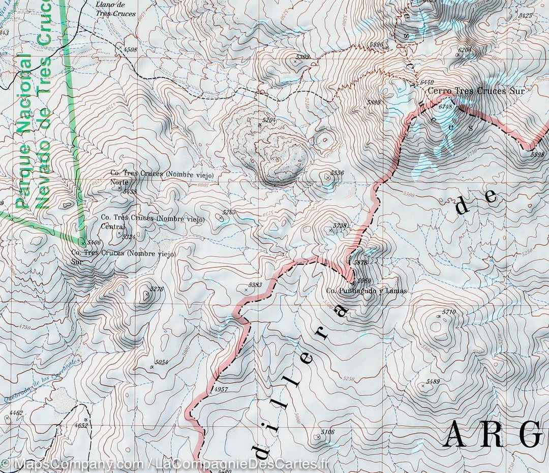 Carte de randonnée - Nevado Ojos del Salado (Chili/Argentine) | Alpenverein carte pliée Alpenverein 