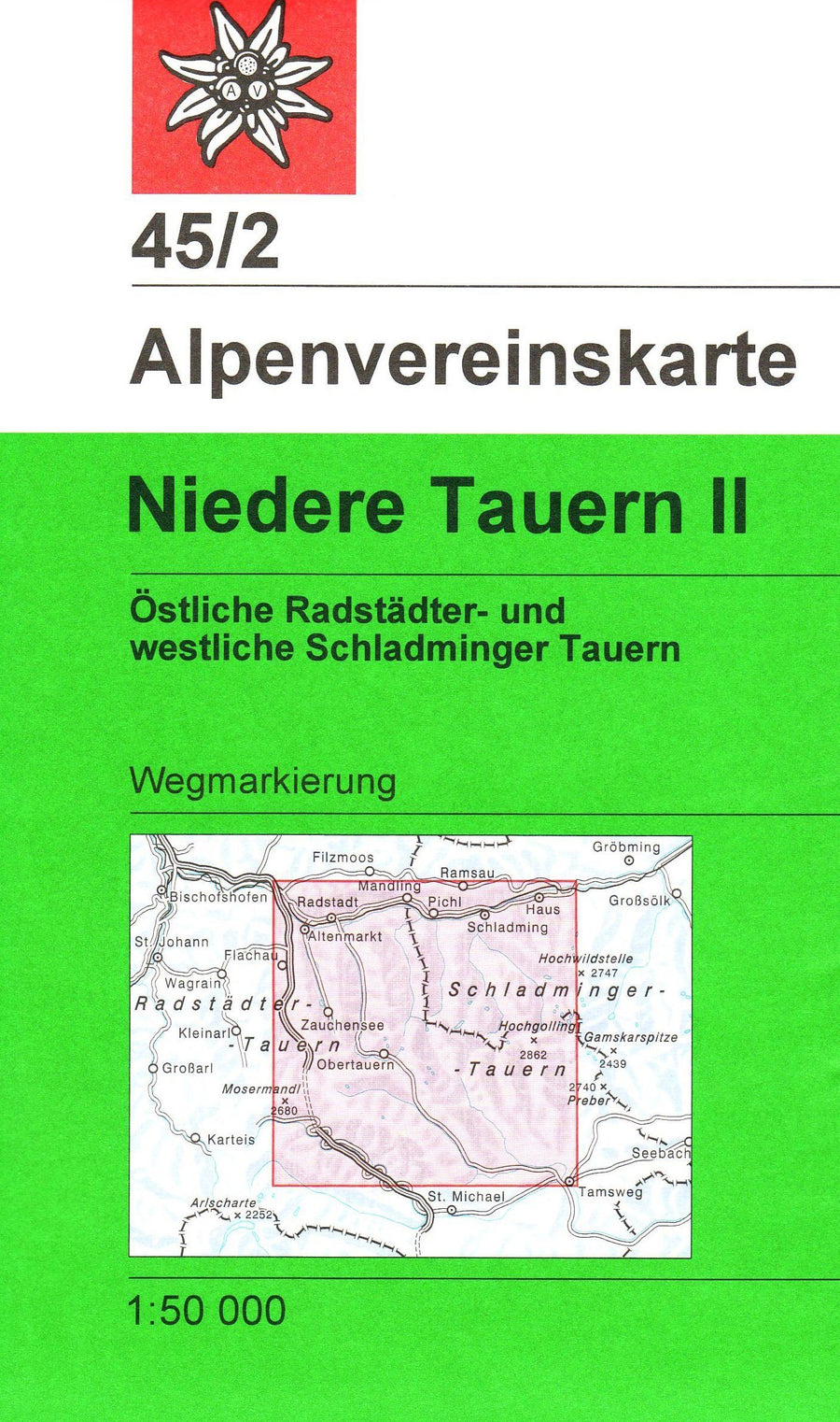 Carte de randonnée - Niedere Tauern II, n° 45/2 (Alpes autrichiennes) | Alpenverein carte pliée Alpenverein 