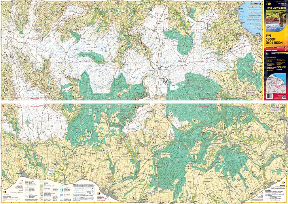 Carte de randonnée - North York Moors Est XT40 | Harvey Maps - Ultramap carte pliée Harvey Maps 